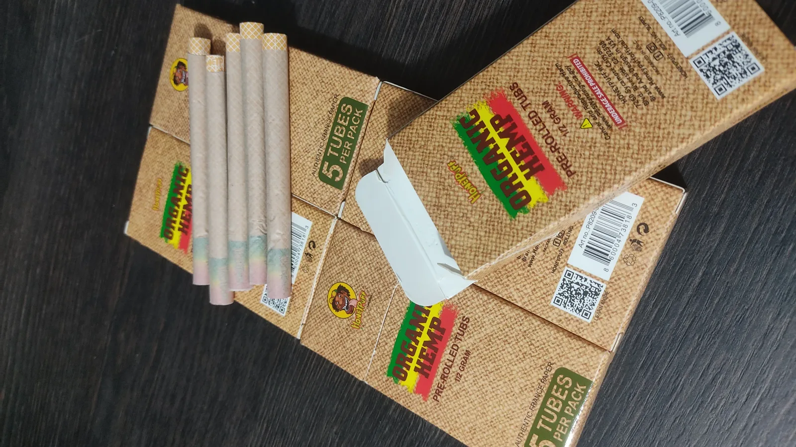 Honeypuff pre-rolled tubs organic hemp