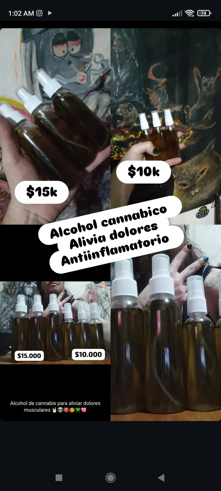 Alcohol con extracción de cannabis de alta concentración